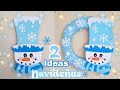 2 IDEAS DE DECORACIÓN NAVIDEÑA - MANUALIDADES CON MUÑECO DE NIEVE | Marialis