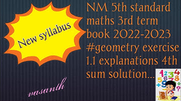 NM 5th std maths 3rd term #geometry exercise 1.1 explanation 4th sum solution..@NishantMaths95