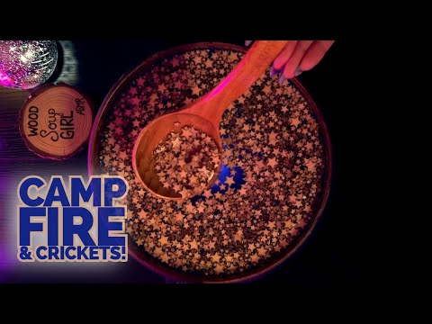 Starry Cereal by a Midnight Fire | Wood Soup ASMR