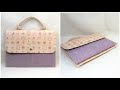 ペタンコポーチ簡単作り方 3ポケットタブレットケース作り方　裏地付ミニバッグ作り方　how to make a bag　マルチケース作り方