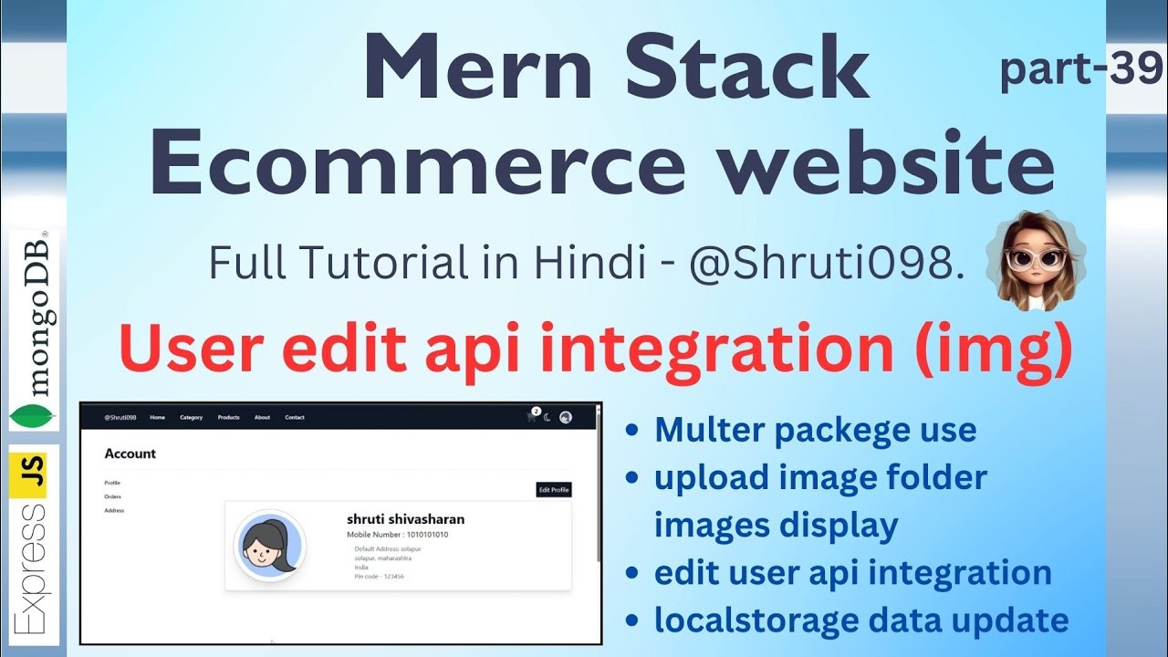 Frontend edit user api integration in Mern Stack Ecommerce Website ...