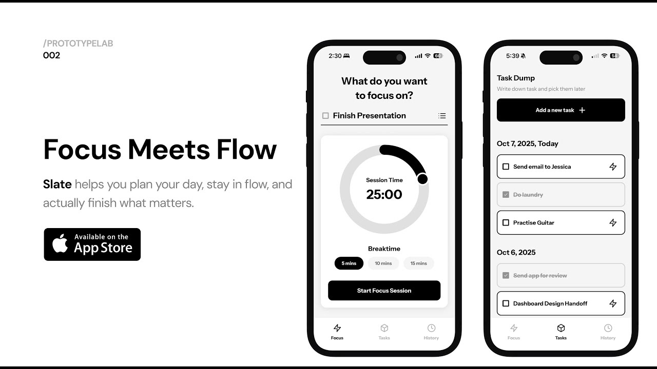 Slate: Видеозапись запуска списка дел и Pomodoro Product Hunt