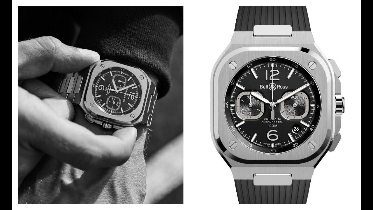 BELL & ROSS BR05 CHRONO BLACK STEEL - YouTube