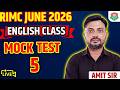 RIMC English  Mock Test - 5,  RIMC June 2026 | | RIMC Entrance Exam June 2026