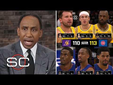 FULL ESPN reacts Lakers' 9-game win streak ended after losing to Pistons without Cade; Luka 32 Pts