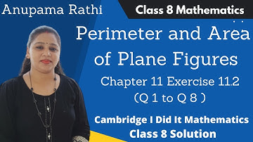 Class 8 Perimeter and Area of Plane Figures| I Did It Mathematics | Ex 11.2 Q 1 to 8 | Anupama Rathi