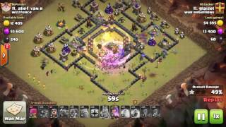 TH9 ground war base attack GOVAWI 3 STAR RAID after war live attack