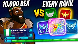 10,000 Dex King Zuva vs EVERY Rank in Brawlahlla