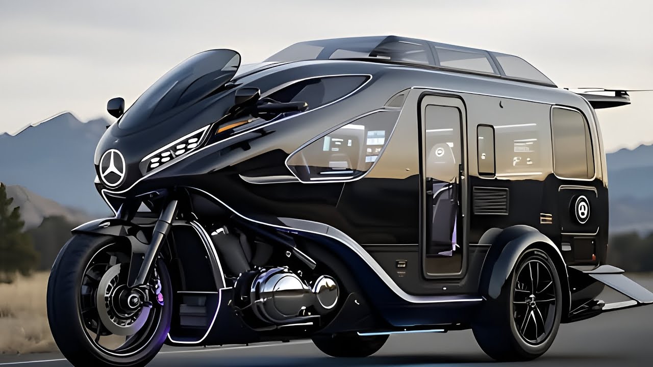 2026 Mercedes Luxury Tricycle Camper RV — Роскошный трёхколёсный кемпер будущего