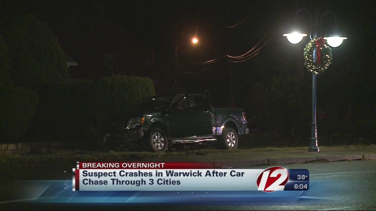 Suspect crashes in Warwick after car chase through 3 cities - YouTube