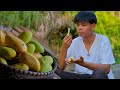 Story 151 harvest mangoes make mango float and ice cream for the hot climate in the philippines