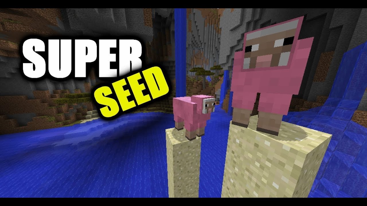 Super SEED en minecraft [Dos ovejas rosas]
