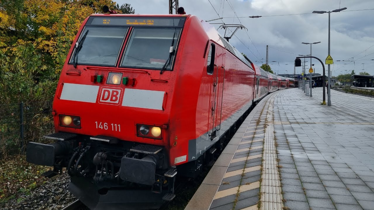 Germany: DB Regio Class 146 electric loco (no. 146 111) leaves Mulheim with a train to Osnabruck Hbf