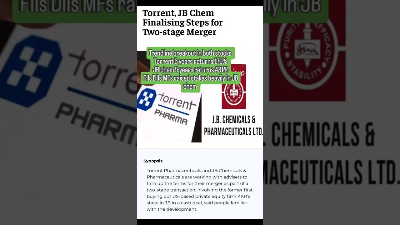 Torrent pharma and JB Chem merger news