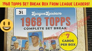 1968 Topps Set Break from League Leaders! & 7 Cards per box! Box 1 of 2!