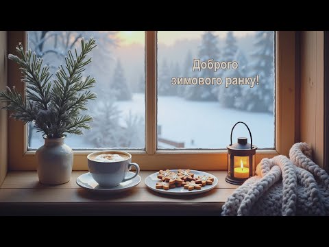 ✨ Доброго зимового ранку! 🌨️ Затишний зимовий ранок із гарячою кавою