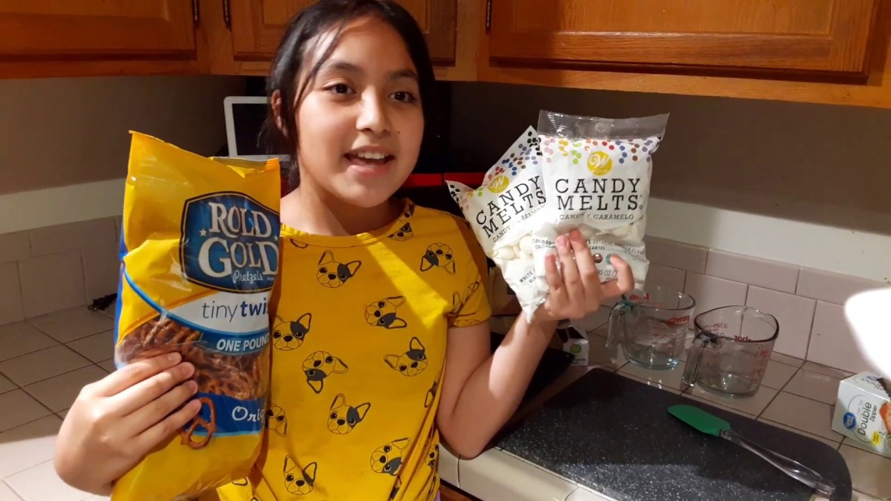 Making covered white pretzels YouTube