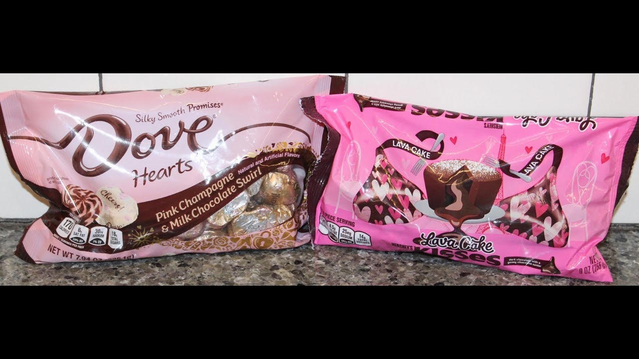 Dove Hearts Pink Champagne & Milk Chocolate Swirl and Hershey’s Kisses Lava Cake Review