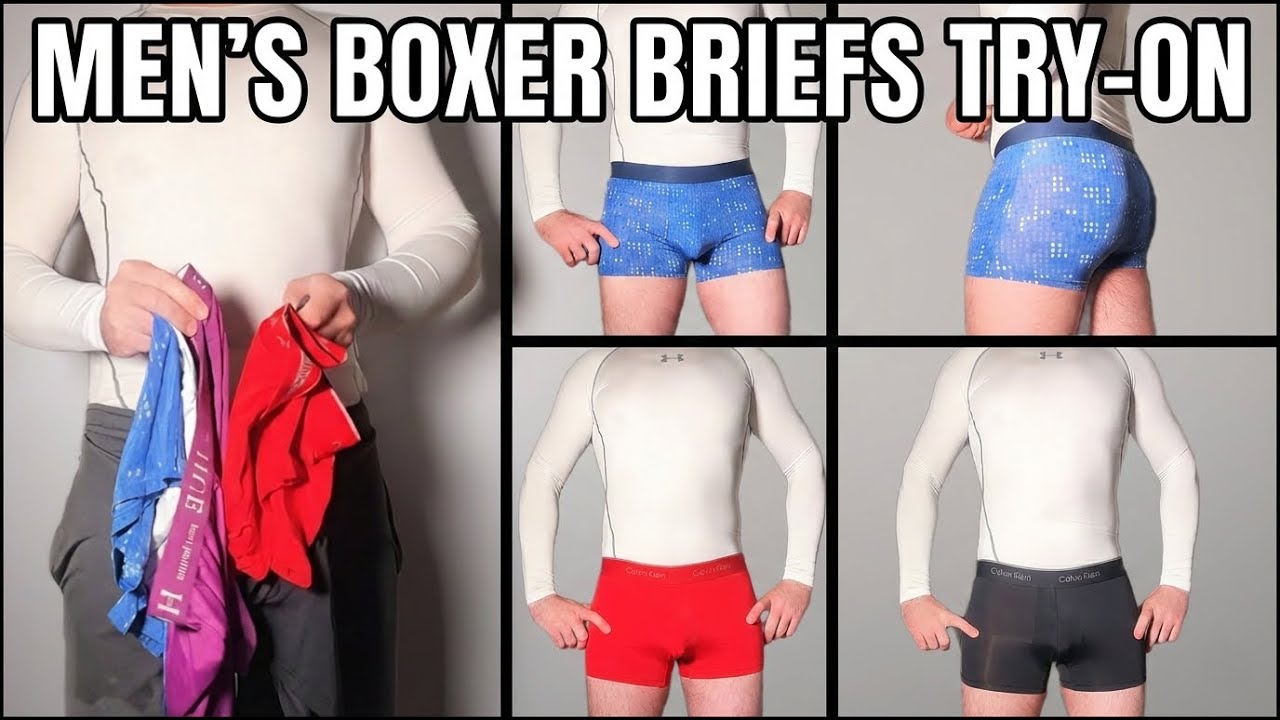 Поднимите свой базовый гардероб на новый уровень: примерка мужских боксерских трусов.