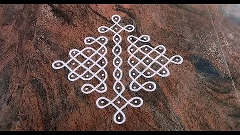 Creative 6 x 6 dots sikku kolam | simple kambi kolam  | Ashada masam rangoli