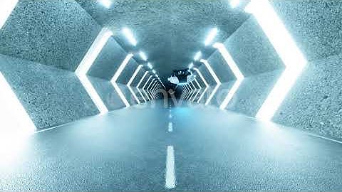 Futuristic Long Tunnel with Flying Cars | Motion Graphics - Envato elements