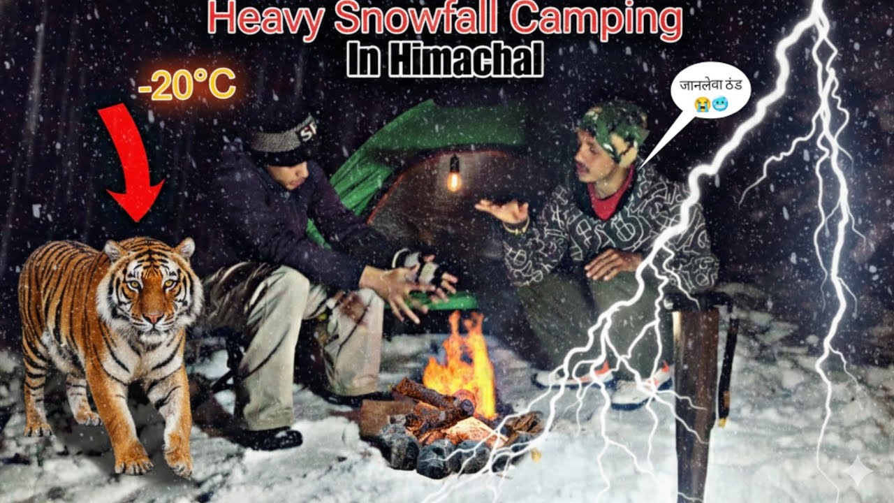 -20°C Heavy Snowfall Camping in Himachal ❄️ | Night Survival Challenge