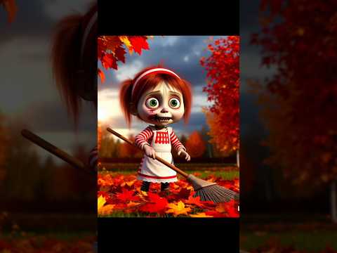 😱😱Masha the Zombie Sweeps Leaves in the Yard #shorts #horror #scary #masha #fakesituation