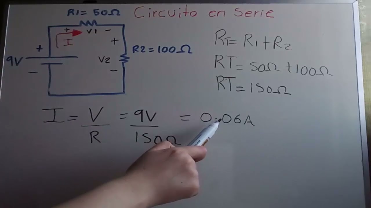 El R1 Y El R2 Circuitos eléctricos en serie || Hallar la corriente total, el voltaje ...