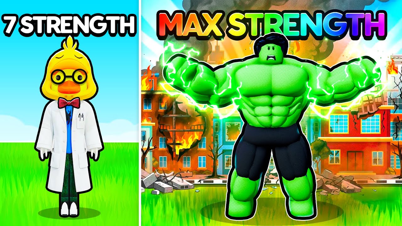 I Transformed from Wimpy Noob to MAX STRENGTH Hero in Roblox!