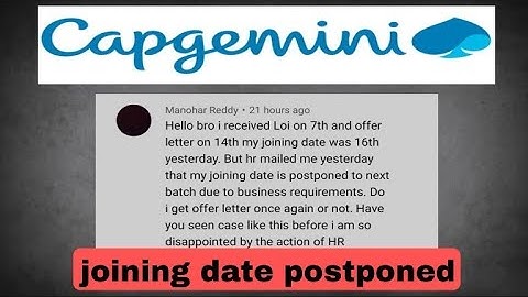Capgemini joining date postponed | Capgemini work style report mail | Capgemini offered to applied