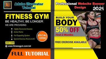 Professional Website Banner Design । Adobe Illustrator Tutorials