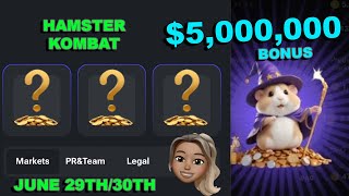 Hamster Kombat 5,000,000 Bonus Daily Combo 29Th June Mystery Cards