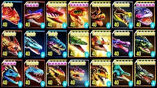 ALL MAX LEVEL 40 AMPHIBIANS (JURASSIC WORLD)