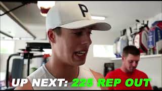 Bryson DeChambeau Maxing out 225 Reps in the Gym with Friends .