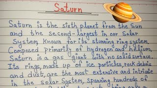 Short Essay on Saturn | Short Note on Planet Saturn | English