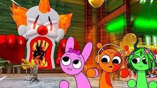 Sprunki Pinki & Oren & Vineria Played Carnival Of Terror Obby in ROBLOX | Incredibox Sprunki 