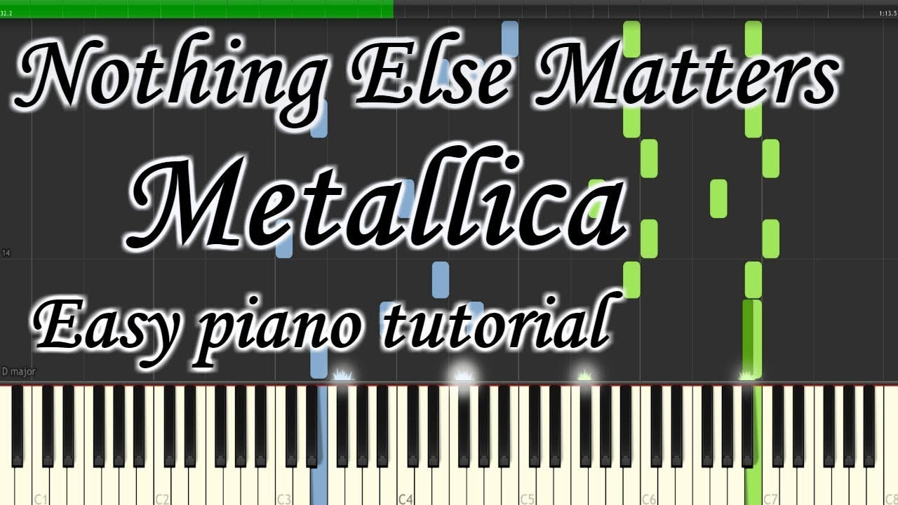 Nothing Else Matters - Metallica - Very easy and simple piano tutorial synthesia planetcover