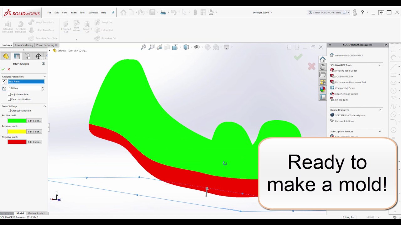 The Draft Angle in Power Surfacing