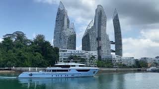 47m Expedition Yacht at Marina at Keppel Bay.