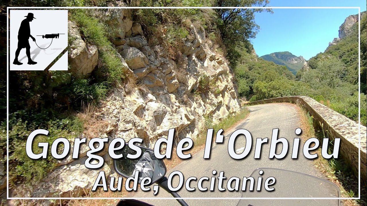 Gorges de l'Orbieu, Road D212, Aude, Occitania, France - by motorcycle
