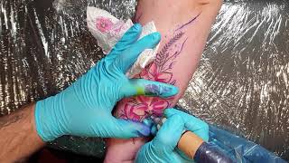 Watercolor flower tattoo-timelapse