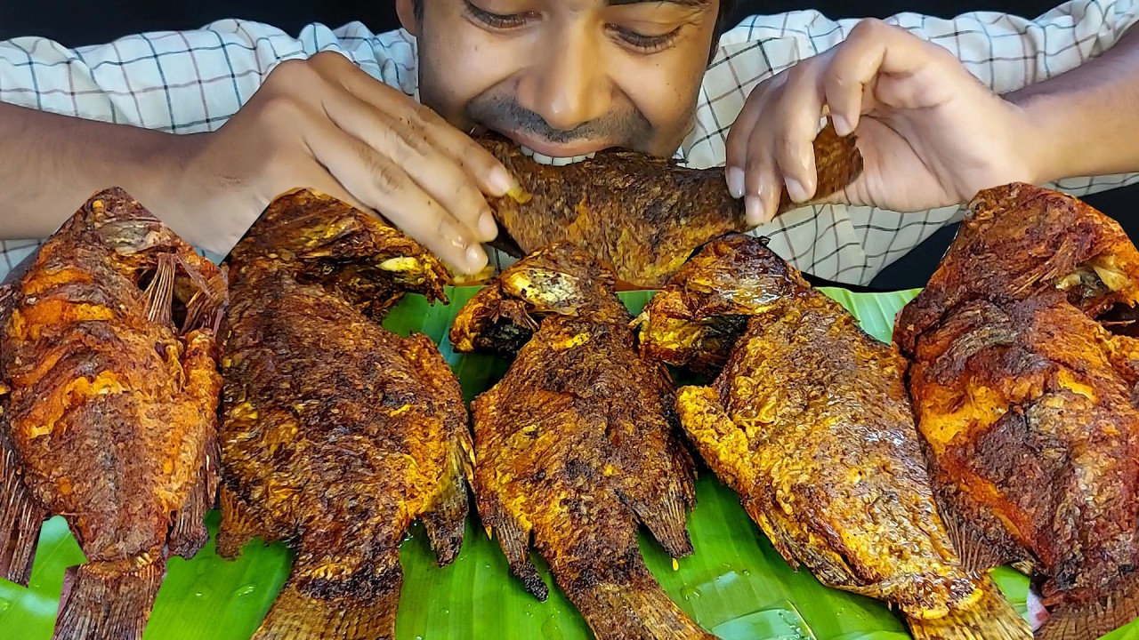 Most SPICY Local Tilapia Big Fish FRY! 🐟🔥 Whole Fish Tandoori & Green Chili Mukbang