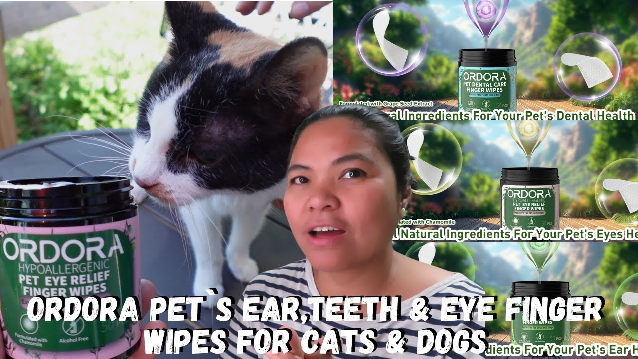 ORDORA EAR,EYES & DENTAL FINGER WIPES FOR CATS & DOGS KEEPING OUR FURRY FRIENDS HEALTHY & CLEAN