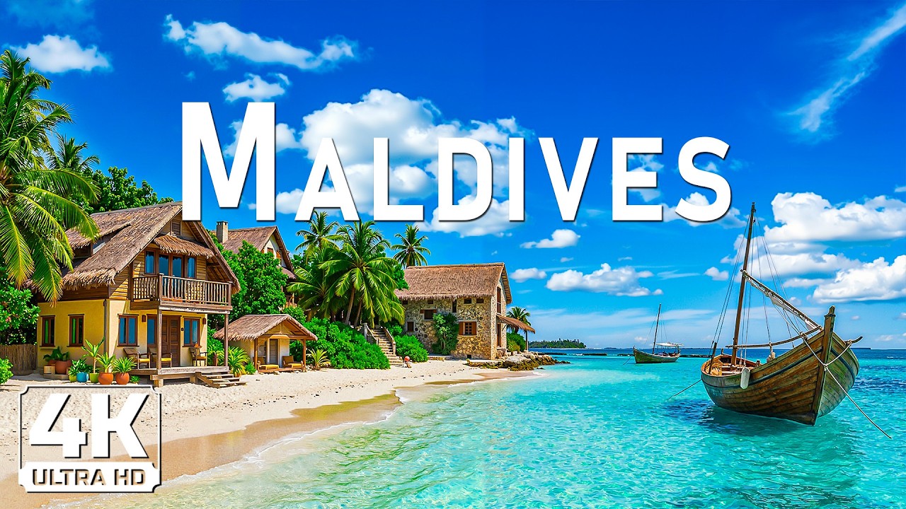 🏝️🌊 Maldives 4K 🌊🏝️ | Endless Turquoise Lagoons & Timeless Island Serenity
