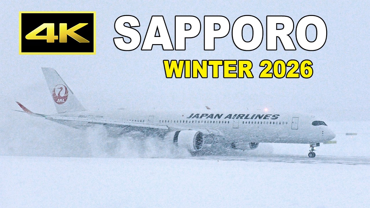 [4K] どの程度の雪なら飛行機は離着陸できるのか？ 冬の新千歳空港（2026年1月29日）/ Sapporo - New Chtitose Airport in winter 2026