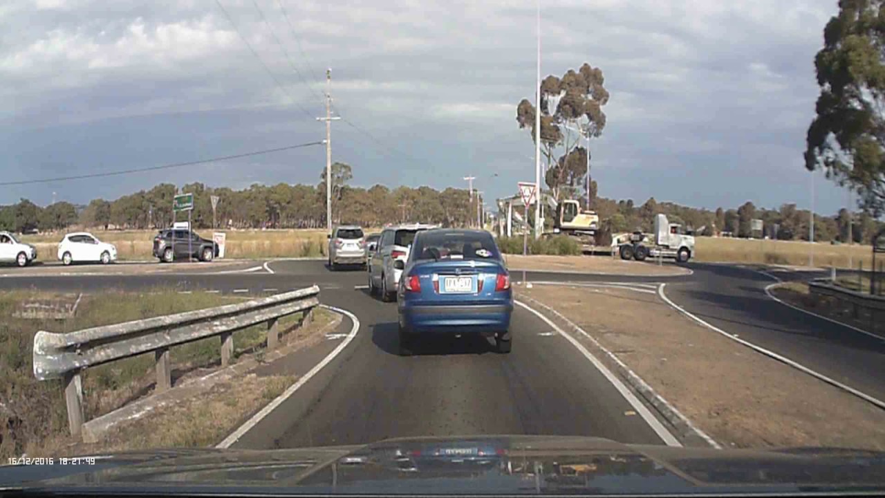 Steve"s near miss. Idiot driver overtaking on the wrong side of the ...