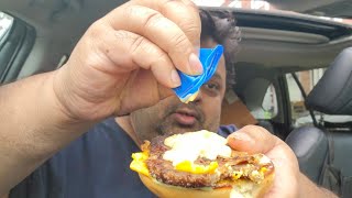 Big Mac Sauce Cup on Steak egg & cheese bagel @FoodUse