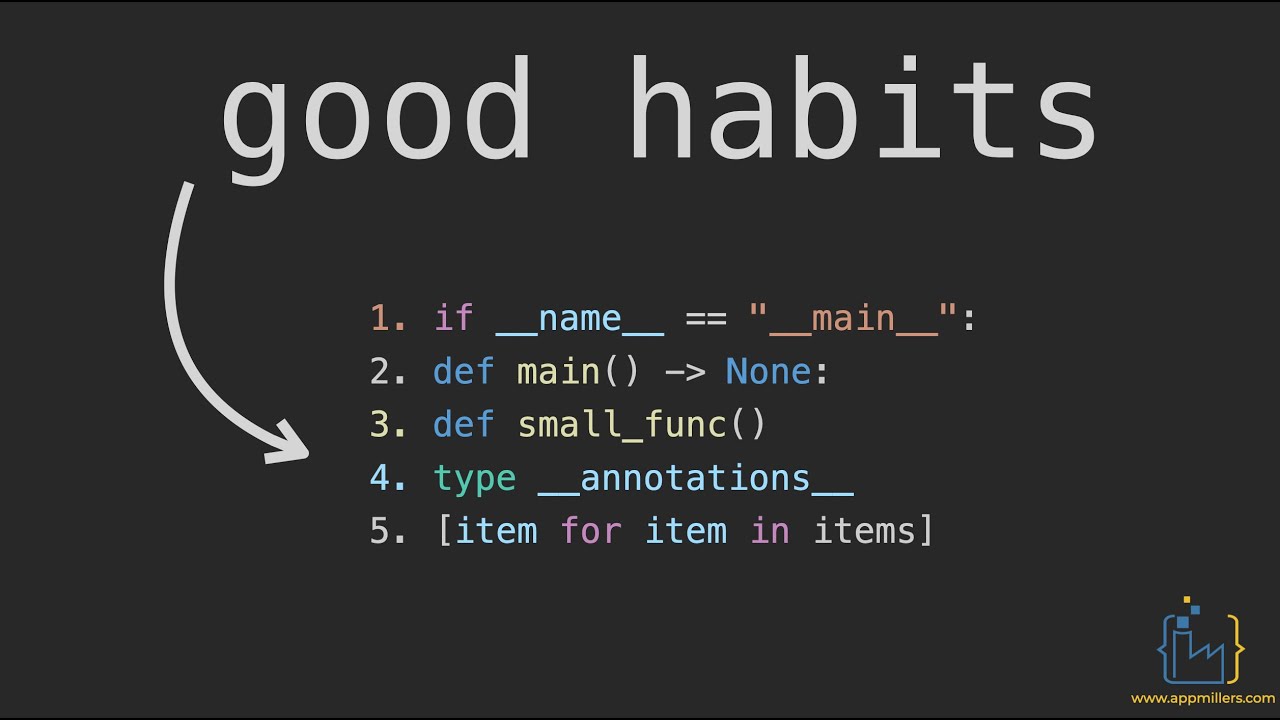 5 Python Good Habits - YouTube