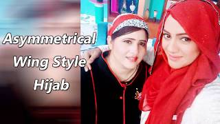 Asymmetrical Wing Style Hijab Urooj Hijabeaze