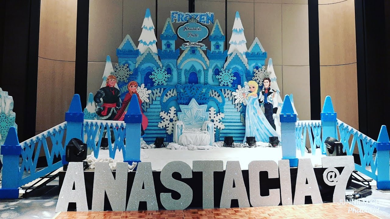 Disney Frozen Birthday Party with Elsa and Olaf | Styro Backdrop Decoration Ideas by JUNNIEMICH